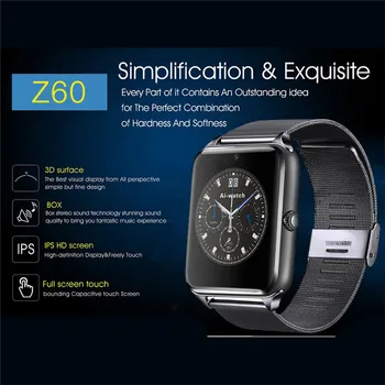 IWO PRO Višje Kakovosti Z60 Pametno Gledati Kovinski Trak Bluetooth Zapestje Smartwatch Podporo Kartice TF Kartice Za Android IOS PK S8 IWO 8