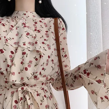 WAVSIYIER šifon mini obleka luksuzni boho vzletno-pristajalne steze letnik stranka tiskanja obleke, ženske 2020 jesensko zimski a-line korejski eleganten slog