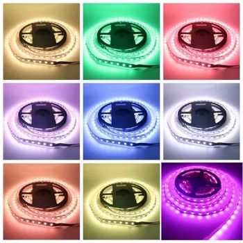 4 v 1 RGBW LED Trak 5050 DC 12v 24V Prilagodljivo Luči LED RGB+Bela / RGB+Topla Bela 4 barve v 1 LED Čip 60 LED/m Fita De Led