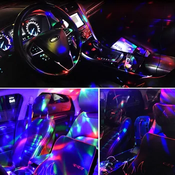 Foxcnsun Avto RGB Vzdušje LED Luči Glasbe Auto Dekoracija Žarnice Žarnice za Avto Styling Decors DJ Disco Učinkov Fazi USB 5V