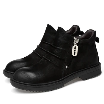 Nov prihod Anglija slog mens moda jeseni, pozimi škornji velikosti platformo pravega usnja čevlji črni boot človek sapato