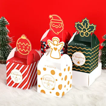 5pcs Vesel Božič bonboniera DIY Angel Santa Papirja, Škatle Apple Paket Darilni Torbe Navidad Božič Dekoracijo Počitnice Stranka Supplie