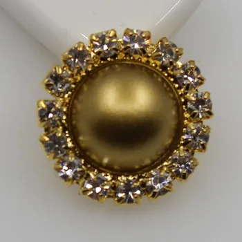 Novo 10pc Mešani Velikost Zlato/Srebro Crystal Pearl Gumb Za Lase Cvet Cente Loki Poročni Šopek Oblačila Dodatki