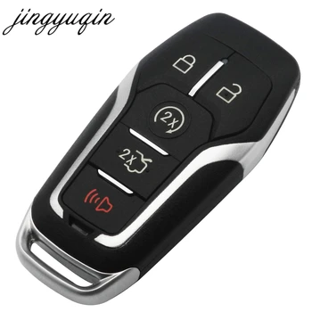 Jinyuqin Smart Remote Flip Tipka za Vstop brez ključa Fob 5 Gumbe za Ford Fusion-2017 M3N-A2C31243300 Avto Ključ Lupini Nerezane Rezilo