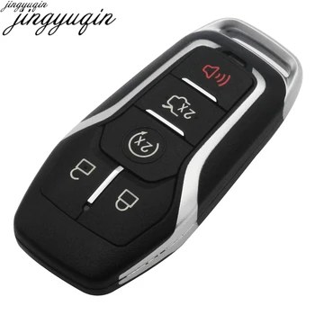 Jinyuqin Smart Remote Flip Tipka za Vstop brez ključa Fob 5 Gumbe za Ford Fusion-2017 M3N-A2C31243300 Avto Ključ Lupini Nerezane Rezilo