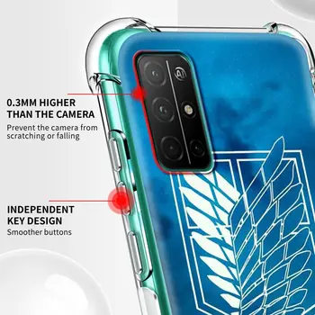 Zračna blazina Primeru Za Huawei Honor 9X Pro 9S 9C 10 20 20 30 Lite 9A Y8s Y7 2019 Y8p Anti Tpu Telefon Kritje Anime Napad Na Titan Dekle