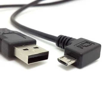 Desno pod kotom 90-stopinjski Mikro USB 5pin Male, da se Polnjenje Podatkovnega Kabla 5 m 1,5 m za Mobilni telefon & Tablični 1M 1,5 M 5M