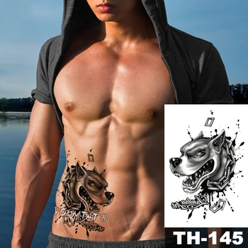 Nepremočljiva Začasni Tattoo Nalepke Volk v gozdu vzorec Vode Prenos Divji Mož body art flash ponaredek tattoo