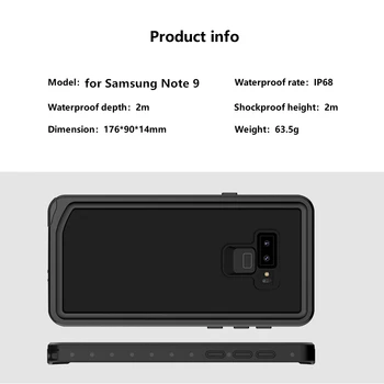 Opomba 9 Ohišje za Samsung Galaxy Note 9 Vse okoli Končni Zaščita Nepremočljiva Nazaj Primeru Zajema Shockproof Primeru Telefon