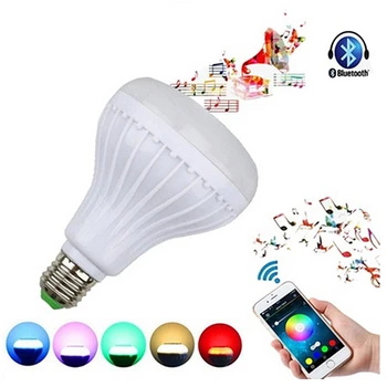 LED RGB Barvna Žarnica Svetlobo E27 12W Bluetooth Nadzor Pametne Glasbe o Zvočnik Lučka