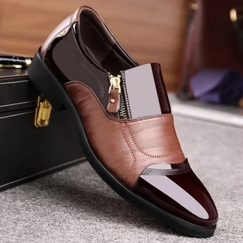 Top big velikost kakovosti moški moški poročno obleko Hombre homme Zapatos nizek blok petah formalno priložnostne podjetja Oxford usnja čevlji