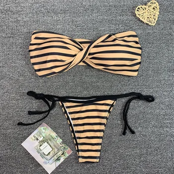 Leopard natisniti bikini push up seksi dame'swimsuit nastavite Brazilski kopalke, kopalke, kopalke bandeau plaža obrabe, Seksi Bikini
