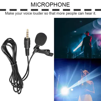 Mini Lavalier Mikrofon Mikrofon Primeru Za Iphone, Pametni Telefon Snemanje Pc Clip-On River Podporo Za Mikrofon, Telefon, Odzivnik,