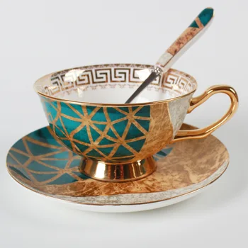 Ustvarjalne Evropske svetlobno razkošje kosti porcelana črni čaj pokal visoko-kakovostni keramični aparat za skodelico čaja pokal jed