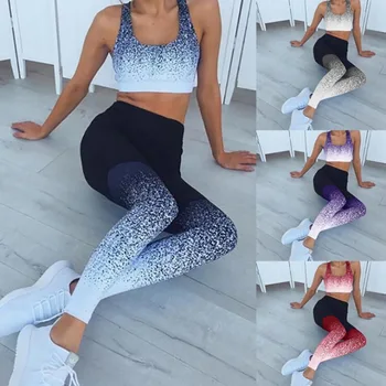 Modni visoki stretch joga hlače ženske fitness šport dokolenke oblikovanje dno hlače boki visoko pasu joga hlače ženske