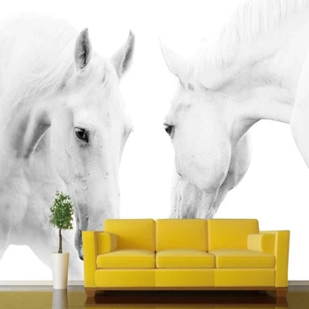 Milofi po meri 3D ozadje zidana beli konj fotografiji v ozadju stene v ozadju stene dnevna soba, spalnica dekoracijo slikarstvo