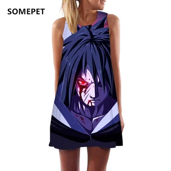 Blagovne znamke Naruto Oblačenja Žensk Sasuke Urad Anime 3D Tiskanja Japonska Sundress Boruto Seksi Ženska Oblačila Letnik Gothic Zaviti Moda