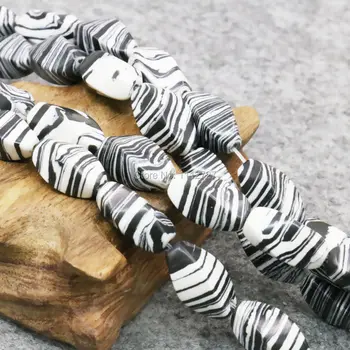 7x15mm Nakit Zebra Trak Turčija Howlite Chalcedony DIY Ohlapno okoli Kroglice 15inch Kamen Ženske, Darila, Dodatki za Vgradnjo Ženski
