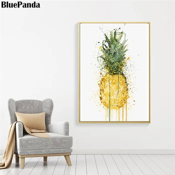 Sadje Hruška Jabolko Banana, Ananas Wall Art Abstraktnih Fotografij Olje, Platno Minimalistično Slikarstvo Doma Dekor Nordijska Plakat