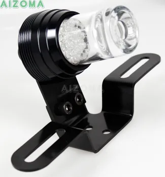 Črna Jasno Strel Stekla Slog LED Rep Light Cafe Racer Zadnja Zavora Ustavi Taillamp z Mini Nosilec Sekire Plovec Univerzalni