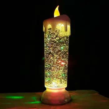 Barva Spreminja LED Vode Sveča za ponovno Polnjenje LED Glitter Sveča Barvo sprememba LED Vode Svečo