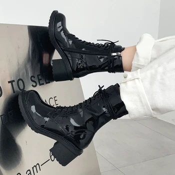 Sarairis 2020 Modi Nove Vrh Usnje Škornji Ženska, Čevlji Strani Zadrgo Močen Petah Non-Slip Britanski Stil Chelsea Škornji Usnje