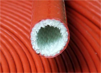 Zadebelitev Ogenj Dokaz Cev ID 15 mm Silikonski Kabel iz steklenih vlaken, Rokav Visoke Temperature Odporen na Olja Izolirana Žica Zaščito Cevi