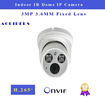 3MP POE IP Kamere Zaprtih podpira 3.6 mm široki objektiv ir noč različica 25fps H. 265 omrežna Dome kamera P2P Onvif CCTV Kamere