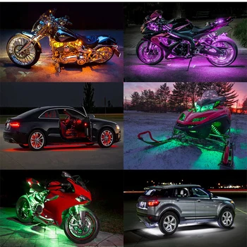 Avtomobilske Šasije dekorativni daljinski upravljalnik RGB eno povlecite osemdeset LED motocikel lučka vzdušje svetilko z Smart Zavorne Luči