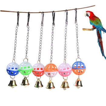 20*4 cm Srčkan Papiga Igrače za Hišne Ptice Parakeet Vzpon Ugriz Žvečiti S Premičnim Swing Bell Žogo Hišne Potrebščine