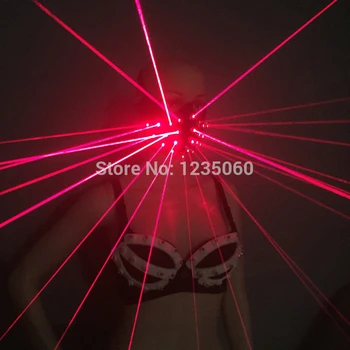 Novo Prispeli Stranka Rdeč Laserski Ženske Modrc Laserman Masko Laser Ustreza Stopnji Kostume Za Pevka, Plesalka, Za Nočni Klub Izvajalcev
