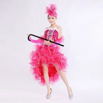 Sodobni ples kostum sequined kostume, jazz ples, oblačila uspešnosti oblačila za odrasle ženske roza obleko