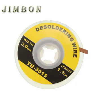JimBon 1pc 3 mm Varnostno 5 ft. 3 mm Desoldering Pletenic Spajkanje Odstranjevalec Stenj BGA Desoldering Žice Modrc po vsem Svetu