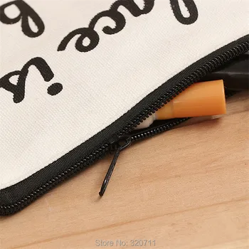 100 kozarcev 19*15 cm prazno platno zadrgo primerih Svinčnik svinčnik mošnje bombaž kozmetične Vrečke ličila vrečke Mobilni telefon sklopka vrečko po meri logo