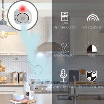 WiFi Smart Uhajanja Plina Požarne Varnosti Detektor Plina Gorljivih Alarm Senzor Smart Življenje Tuya App Nadzor Home Security System NAS P