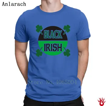 Black Irish S Krogom In Shamrocks T-Shirt Kratek Rokav Fitnes Letnik Moški Tshirt Tiskanje Barva Hip Hop Dihanje