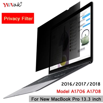Za 2016/2017/2018 Novi MacBook Pro 13.3-palčni na Dotik Bar Model A1706 A1708, Zasebnost Filter Zasloni Zaščitno folijo (299mm*195mm)