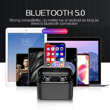 Q32 HBQ TWS Senza Fili di Bluetooth 5.0 Auricolare 3D stereo Auricolari šport pokal digitalni prikaz Mic Portatile Scatola di Iskanje