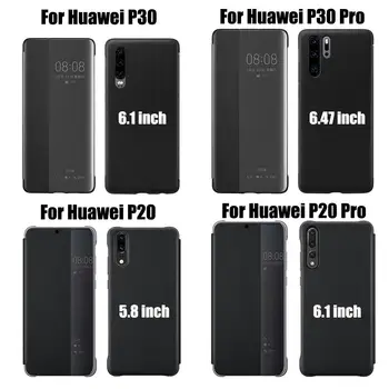 Pametno Si Ogledate Flip Cover Usnje Primeru Telefon Za Huawei P40 Pro P30 Pro P20 P 40 30 20 Lite P30pro P20pro Okno Slim Funda Težko