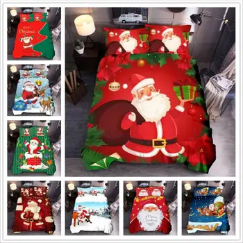 Rjuhe Kritje 3D Božič Santa darilo Zvezde na nočnem nebu Posteljnina Določa, Kralj, Kraljica polno Twin Velikost 2/3pcs Prevleke