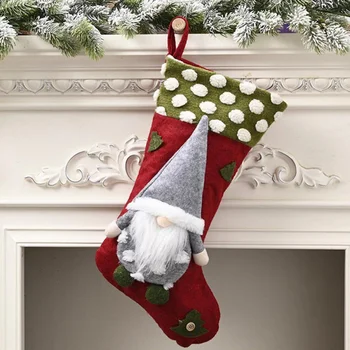 Zz - 3D Božične Nogavice Okraski Santa Lutka Sladkarije Nogavice Xmas Gift Bag Božični Okraski za Dom