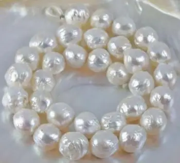 Eleganten 12-13mm baročno bela biserna ogrlica, 18 inch 36