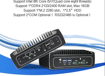 Najnovejši 8. Gen Kaby jezero R Intel Core i7 8550u Mini Pc X86 Urad Računalnik s Tip-C Vrata