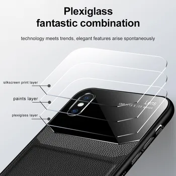 Hibridni Usnje + Akril Primeru Telefon Za iPhone XR X XS XS Max 8 7 6 6s s Plus Primeru Luksuznih Slim Mat Nazaj Trd zaščitni Pokrov