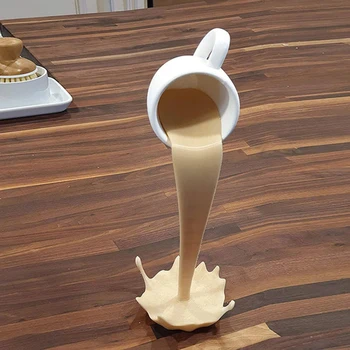 Nordijska Plavajoče Pokal Kiparstvo Razlije Tekočina Kave Vrč Art Dekor Darila 3D Smolo Stal Vrč Doma Bar Umetnostne Obrti Roman Ornament