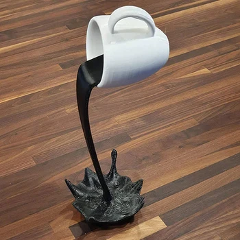 Nordijska Plavajoče Pokal Kiparstvo Razlije Tekočina Kave Vrč Art Dekor Darila 3D Smolo Stal Vrč Doma Bar Umetnostne Obrti Roman Ornament