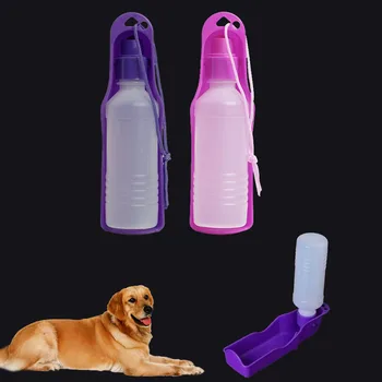 Prenosna Zložljiva Plastičnih Hranjenje Skledo, Pes, Mačka Potovanja Pet Steklenica 250 ML