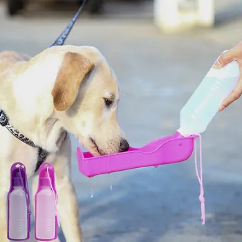 Prenosna Zložljiva Plastičnih Hranjenje Skledo, Pes, Mačka Potovanja Pet Steklenica 250 ML
