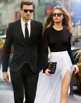 Najnovejše suknjič načrt črna moška classic slim preprosto obleko poslovnih poroko ulica uradni groomsmen jopičem smart casual