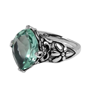 Szjinao trgovini modni butik, kot moonght akvamarin draguljev vklesan antični nakit 925 sterling srebrni prstan ženske